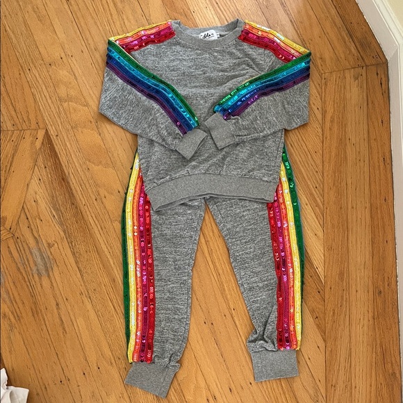 Lola + The Boys Sequin Rainbow Tracksuit - Picture 3 of 6
